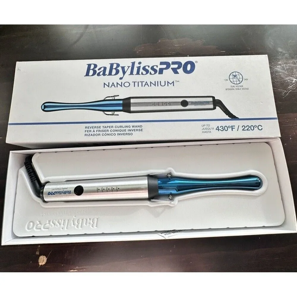 BaBylissPRO Nano Titanium Reverse Taper Curling Wand NEW